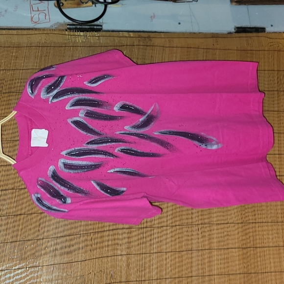 Vintage. Made in USA. Single stitch  Handpainted 1 of a kind. Size Large. - Picture 1 of 6